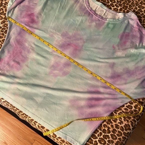 Tie Dye Drop Shoulder Batwing Top Blouse - Picture 8 of 11